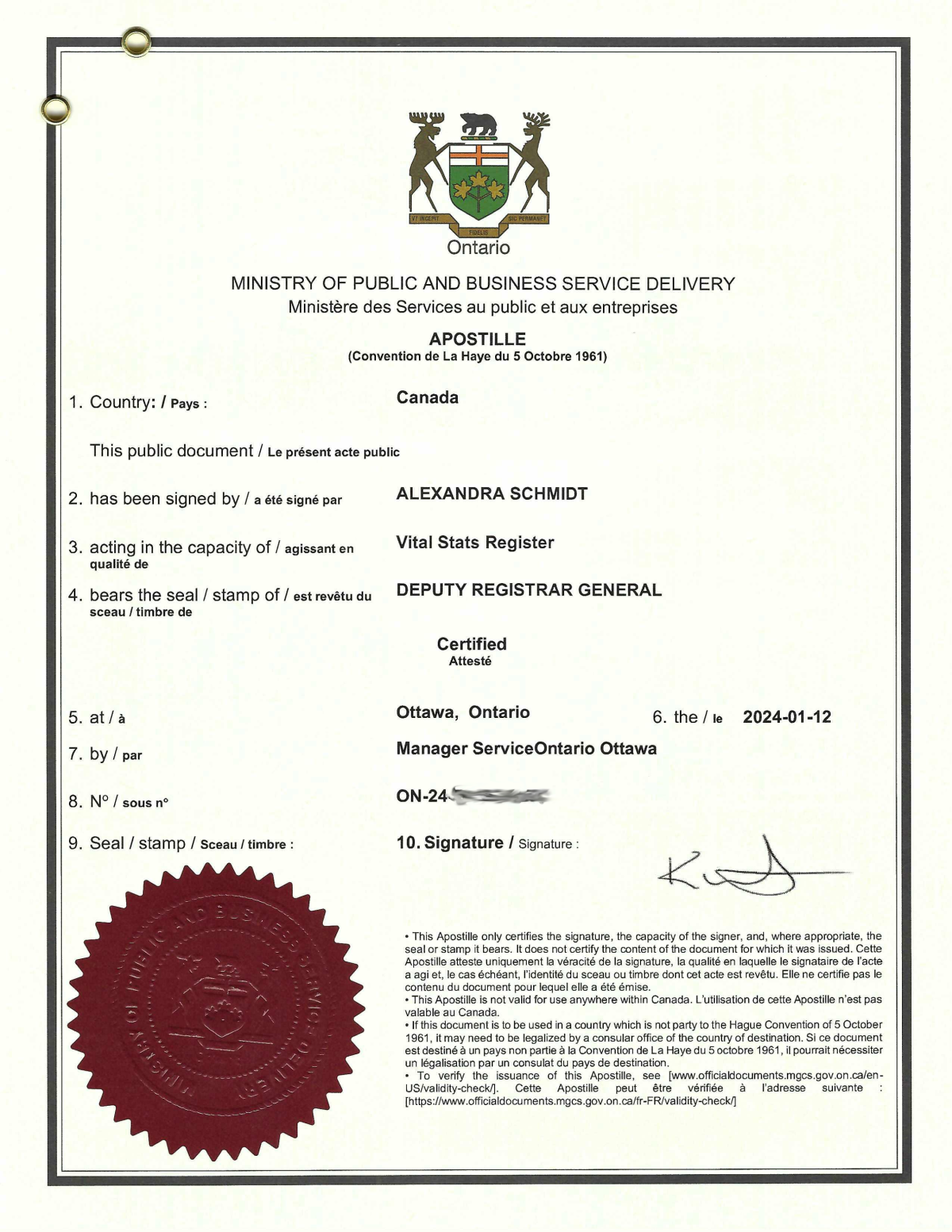 Apostille Ontario | Official Documents Services